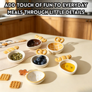 idrop 7 PCS – Beautiful Seasoning Dish Set Ceramic Sauce Dipping Bowls Cute Condiment Plates for Hot Pot Soy Sauce Vinegar Side Dish Serving Plates Set Set Pinggan Perasa 7PCS Pinggan Celup Sos Seramik Comel Untuk Kicap Cuka Hot Pot dan Hidangan Sampingan