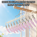 idrop 2 PCS Stainless Steel Pants Hanger Clip Skirt Hanger Multi Clothes Rack Space Saving Invisible Storage Double Row Windproof Laundry Organizer Set Penyangkut Rak Gantung Skirt Keluli Tahan Banyak Klip Susunan Berganda Anti Angin Penyimpanan Rumah