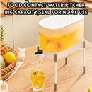 idrop 1 PCS – Refrigerator Water Dispenser Jug with Tap Large Capacity Sealed Cold Drink Juice Fruit Tea Pitcher with Stand Home Use Jag Air Peti Sejuk Dengan Paip Kapasiti Besar Bekas Minuman Sejuk Bertutup Jus Teh Buah Dengan Tapak Sokongan Rumah