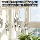 idrop 2 PCS Stainless Steel Pants Hanger Clip Skirt Hanger Multi Clothes Rack Space Saving Invisible Storage Double Row Windproof Laundry Organizer Set Penyangkut Rak Gantung Skirt Keluli Tahan Banyak Klip Susunan Berganda Anti Angin Penyimpanan Rumah