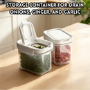 idrop 2 PCS Onion Ginger Garlic Storage Container Food Grade Airtight Refrigerator Prep Box Drainable Food Storage Kitchen Organizer Bekas Simpan Bawang Halia dan Bawang Putih 2PCS Gred Makanan Untuk Peti Sejuk Persediaan Dapur Dengan Fungsi Penapis Air