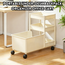 idrop 1 PCS – 3 Tier Under Desk Backpack Storage Rack Office Rolling Cart Mobile Storage Shelf Student Desk Organizer Bookshelf File Unit Rak Penyimpanan Beg Bawah Meja 3 Tingkat Troli Pejabat Mudah Alih Rak Buku Untuk Pelajar Unit Simpanan Bergerak