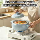 idrop 1 PCS 22CM Ceramic Casserole Pot Light Blue Stylish High Temperature Resistant Stewing Pot Soup Pot Cookware Suitable for Gas Stove & Rice Periuk Seramik 22CM 1PCS Warna Biru Muda Bergaya Tahan Suhu Tinggi Untuk Sup Masakan Rebus & Kukus