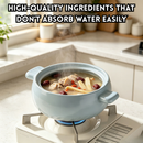 idrop 1 PCS 22CM Ceramic Casserole Pot Light Blue Stylish High Temperature Resistant Stewing Pot Soup Pot Cookware Suitable for Gas Stove & Rice Periuk Seramik 22CM 1PCS Warna Biru Muda Bergaya Tahan Suhu Tinggi Untuk Sup Masakan Rebus & Kukus