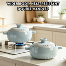 idrop 1 PCS 22CM Ceramic Casserole Pot Light Blue Stylish High Temperature Resistant Stewing Pot Soup Pot Cookware Suitable for Gas Stove & Rice Periuk Seramik 22CM 1PCS Warna Biru Muda Bergaya Tahan Suhu Tinggi Untuk Sup Masakan Rebus & Kukus