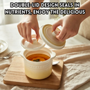 idrop 3 PCS 14CM Small Ceramic Casserole Pot with Lid Clay Steamer Double Layer Steaming for Pear Stewing Bird’s Nest Cooking Serving Periuk Seramik Kecil 14CM 3PCS Dengan Penutup Periuk Sup Tanah Liat Untuk Kukus Dua Tingkat Masak Pir & Sarang Burung