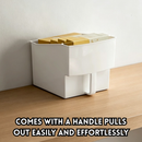 idrop 2 PCS 22CM Rectangular Kitchen Wall Mounted Storage Basket with Handle & Universal Wheels Pull Out Organizer Rack for Cabinet Snack Kitchen Organizer Bakul Penyimpanan Dapur Dengan Pemegang & Roda Serbaguna Rak Tarik Keluar Susun Snek Kabinet Tinggi