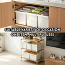 idrop 2 PCS 22CM Rectangular Kitchen Wall Mounted Storage Basket with Handle & Universal Wheels Pull Out Organizer Rack for Cabinet Snack Kitchen Organizer Bakul Penyimpanan Dapur Dengan Pemegang & Roda Serbaguna Rak Tarik Keluar Susun Snek Kabinet Tinggi