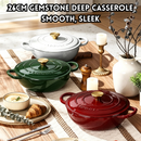 idrop 1 PCS 26CM Enamel Pot Slow Cooking Pot Cast Iron Casserole Stew Seafood Soup Pot Ceramic Coated Cookware Induction Cooker Compatible Kitchen Periuk Enamel 26CM 1PCS Periuk Masak Perlahan Besi Tuang Rebus Sup & Makanan Laut Sesuai Untuk Dapur Induksi
