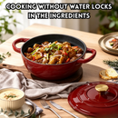 idrop 1 PCS 26CM Enamel Pot Slow Cooking Pot Cast Iron Casserole Stew Seafood Soup Pot Ceramic Coated Cookware Induction Cooker Compatible Kitchen Periuk Enamel 26CM 1PCS Periuk Masak Perlahan Besi Tuang Rebus Sup & Makanan Laut Sesuai Untuk Dapur Induksi