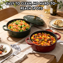 idrop 1 PCS 26CM Enamel Pot Slow Cooking Pot Cast Iron Casserole Stew Seafood Soup Pot Ceramic Coated Cookware Induction Cooker Compatible Kitchen Periuk Enamel 26CM 1PCS Periuk Masak Perlahan Besi Tuang Rebus Sup & Makanan Laut Sesuai Untuk Dapur Induksi