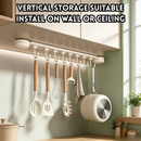 idrop 1 PCS 8 Hooks Suction Hanging Rack No Drill Wall Mounted Organizer Rail Multi Purpose Storage Rack for Towels Spatulas and Spoons Rak Gantung 8 Cangkuk 1PCS Dengan Penyedut Tanpa Tebuk Penyimpanan Dinding Pelbagai Fungsi Untuk Tuala Senduk dan Sudu
