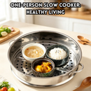 idrop 3 PCS – 300ML Japanese Style Ceramic Mini Stew Pot with Lid Double Layer Steaming Bowl Egg Steamer Soup Bowl Cooking Pot Set Periuk Rebus Mini Seramik Jepun 300ML 3PCS Dengan Penutup Untuk Kukus Dua Tingkat, Kukus Telur, Sup & Masakan Rumah
