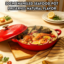 idrop 1 PCS 30CM Enamel Cast Iron Pot Seafood Pot Casserole Stew Soup Non Stick Dutch Oven Household Cookware Set Periuk Besi Tuang Enamel 30CM 1PCS Periuk Makanan Laut Kegunaan Rumah Gaya Premium Periuk Rebus Sup & Masakan Tidak Melekat