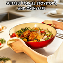 idrop 1 PCS 30CM Enamel Cast Iron Pot Seafood Pot Casserole Stew Soup Non Stick Dutch Oven Household Cookware Set Periuk Besi Tuang Enamel 30CM 1PCS Periuk Makanan Laut Kegunaan Rumah Gaya Premium Periuk Rebus Sup & Masakan Tidak Melekat