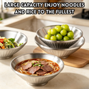 idrop 1 PCS 24CM Stainless Steel Conical Bowl Double Layer Noodle Soup Bowl Large Ramen Bowl Instant Noodle Bowl Household Food Bowl Set Mangkuk Kon Keluli Tahan Karat Mangkuk Mi & Sup Dwi Lapis Mangkuk Ramen Besar Sesuai Untuk Mi Segera & Kegunaan Rumah