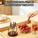 idrop 1 SET 304 Stainless Steel Fruit Retro Fruit Skewer Luxury Glass Storage Jar Set with 3 Coffee Spoons & 3 Dessert Forks Garfu Buah Keluli Tahan Karat 304 Gaya Retro Set Cucuk Buah Dengan Balang Simpanan Kaca Mewah 3 Sudu Kopi & 3 Garfu Pencuci Mulut