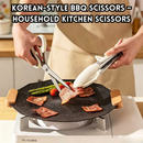 idrop 2 PCS Korean BBQ Scissors Stainless Steel Kitchen Food Shears with Tongs Barbecue Scissors for Steak Vegetables and Food Cut Set Gunting BBQ Korea 2PCS Keluli Tahan Karat Dengan Penyepit Gunting Dapur Untuk Potong Steak Sayur dan Pelbagai Makanan