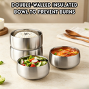 idrop 2 PCS – 13CM Korean Style 316L Stainless Steel Double Layer Rice Bowl Food Grade Soup Kids Household Tableware Set Mangkuk Keluli Tahan Karat 316L Gaya Korea Mangkuk Nasi Dwi Lapis Gred Makanan Sup Kecil Mangkuk Kanak-Kanak Untuk Kegunaan Rumah