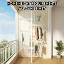 idrop 1 PCS – 3.1M Double Pole Floor to Ceiling Clothes Drying Rack No Drill Laundry Rack for Bedroom Balcony and Window with 8 Wings Rak Pengering Baju 3.1M Tiang Berganda Lantai ke Siling Tanpa Tebuk Dobi Untuk Bilik Balkoni dan Tingkap Dengan 8 Sayap