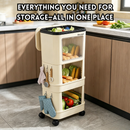 idrop 1 PCS – Large Capacity Kitchen Trash Bin with Sliding Lid 3 Layer Expandable Garbage Bin with Storage Rack Household Waste Container Tong Sampah Dapur Kapasiti Besar Dengan Penutup Gelongsor 3 Tingkat Gaya Bersama Rak Penyimpanan Kegunaan Rumah