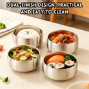 idrop 2 PCS – 13CM Korean Style 316L Stainless Steel Double Layer Rice Bowl Food Grade Soup Kids Household Tableware Set Mangkuk Keluli Tahan Karat 316L Gaya Korea Mangkuk Nasi Dwi Lapis Gred Makanan Sup Kecil Mangkuk Kanak-Kanak Untuk Kegunaan Rumah