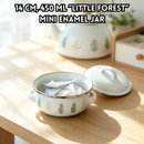 idrop 1 PCS 14CM 450ML Mini Enamel Storage Pot with Lid Nordic Style Enamel Jar Container Seasoning Sugar Storage Container Kitchen Organizer Set Bekas Enamel Mini 14CM 450ML 1PCS Dengan Penutup Gaya Nordic, Perasa dan Gula Kiub Penyimpanan Dapur
