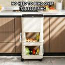 idrop 1 PCS – Large Capacity Kitchen Trash Bin with Sliding Lid 3 Layer Expandable Garbage Bin with Storage Rack Household Waste Container Tong Sampah Dapur Kapasiti Besar Dengan Penutup Gelongsor 3 Tingkat Gaya Bersama Rak Penyimpanan Kegunaan Rumah
