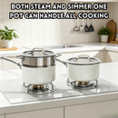 idrop 1 SET 18CM Non Coated Stainless Steel Milk Pot Ceramic Cooking Pot Multipurpose Steaming Pot Instant Noodle Pot Yukihira Saucepan Periuk Susu Keluli Tahan Karat 18CM Tanpa Salutan Periuk Seramik Periuk Kukus Pelbagai Guna Mi Segera Periuk Yukihira