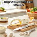 idrop 1 PCS – 3 IN 1 Knife Sharpener for Kitchen Knives & Scissors Ceramic Tungsten Steel Rod Fast Sharpening Tool Professional Chef Knife Pengasah Pisau Untuk Pisau Dapur & Gunting Batang Seramik Tungsten Keluli Alat Mengasah Cepat Chef Kegunaan Rumah