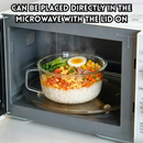 idrop 1 PCS 15CM 970ML Borosilicate Glass Instant Noodle Bowl with Lid Heat Resistant Microwave Safe Food Container Household Ramen Bowl Set Mangkuk Mi Segera Kaca Borosilikat 15CM 1PCS 970ML Dengan Penutup Tahan Haba Sesuai Untuk Mikro & Kegunaan Rumah