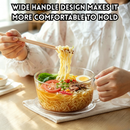 idrop 1 PCS 15CM 970ML Borosilicate Glass Instant Noodle Bowl with Lid Heat Resistant Microwave Safe Food Container Household Ramen Bowl Set Mangkuk Mi Segera Kaca Borosilikat 15CM 1PCS 970ML Dengan Penutup Tahan Haba Sesuai Untuk Mikro & Kegunaan Rumah