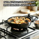 idrop 1 PCS 26CM Enamel Cast Iron Pot Seafood Crab Stew Pot Casserole Dish Soup Ceramic Coated Cookware Induction & Gas Stove Compatible Kitchen Cookware Periuk Besi Tuang Enamel 26CM 1PCS Makanan Laut Ketam Rebus & Sup Sesuai Untuk Dapur Induksi dan Gas