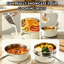 idrop 1 SET 18CM Non Coated Stainless Steel Milk Pot Ceramic Cooking Pot Multipurpose Steaming Pot Instant Noodle Pot Yukihira Saucepan Periuk Susu Keluli Tahan Karat 18CM Tanpa Salutan Periuk Seramik Periuk Kukus Pelbagai Guna Mi Segera Periuk Yukihira