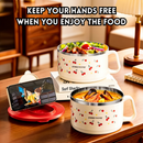 idrop Instant Noodle Bowl with Lid Large Capacity 304 Stainless Steel Food Grade Bowl with Handle Drain Design Portable Student Meal Bowl Mangkuk Mi Segera dengan Penutup Kapasiti Besar Keluli Tahan dengan Pemegang Reka Bentuk Tapis Mudah Alih