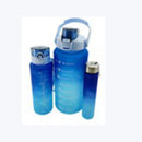 idrop [ 3PCS SET ] Drinking Water Bottle Gradient Color 300ml 800ml 2000ml / Set 3IN1 Botol Minuman Warna-warni  / (2000+800+300ML)圆形三件套渐变色塑料 水壶套装