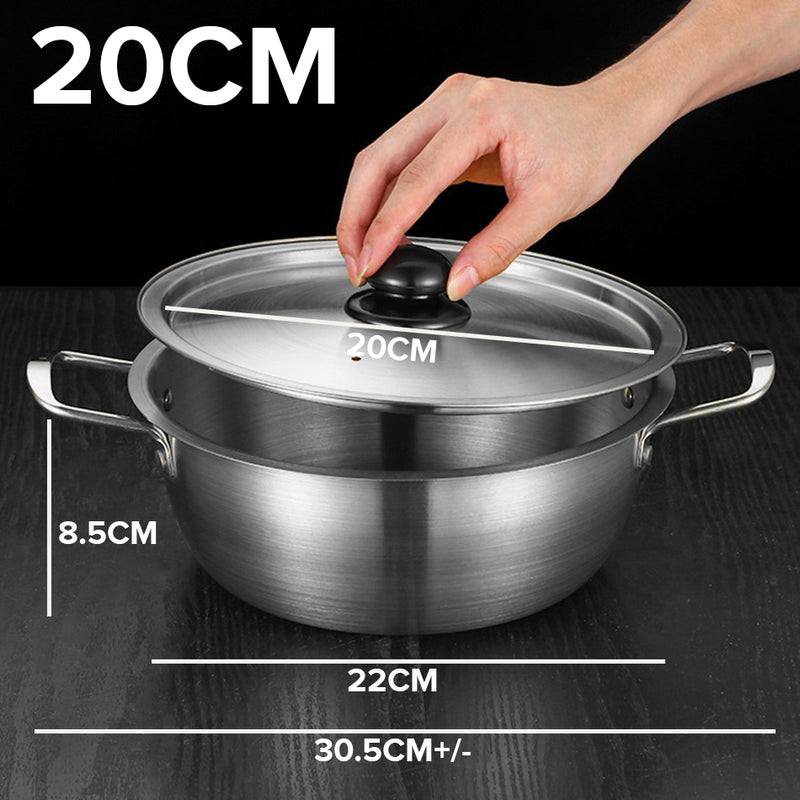 idrop [ 20CM / 22CM / 24CM ] Gold Silver Korean Style Instant Noodle Cooking Pot / Periuk Masak Mi Segera Rekaan Ala-ala Korea Warna Emas Perak / 韩式泡面锅