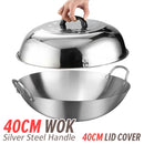 idrop Cooking Wok Double Ear Stainless Steel 304 40CM~60CM / Periuk Masak Keluli Tahan Karat 304 / 40CM-60CM不锈钢双耳砂光炒锅