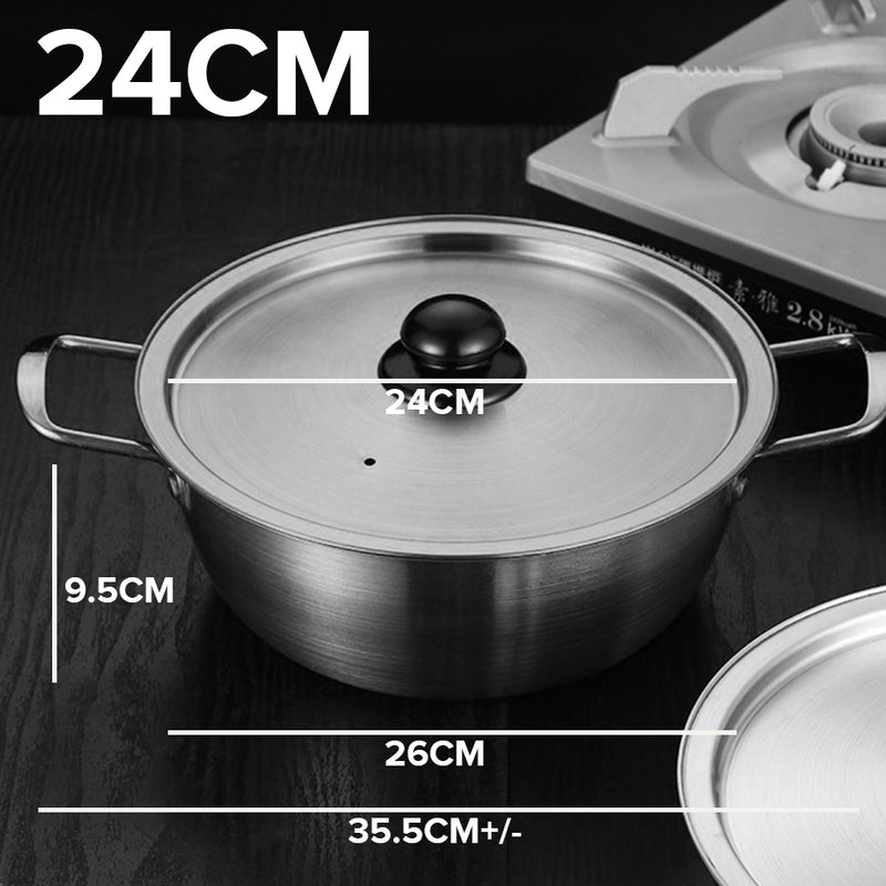 idrop [ 20CM / 22CM / 24CM ] Gold Silver Korean Style Instant Noodle Cooking Pot / Periuk Masak Mi Segera Rekaan Ala-ala Korea Warna Emas Perak / 韩式泡面锅