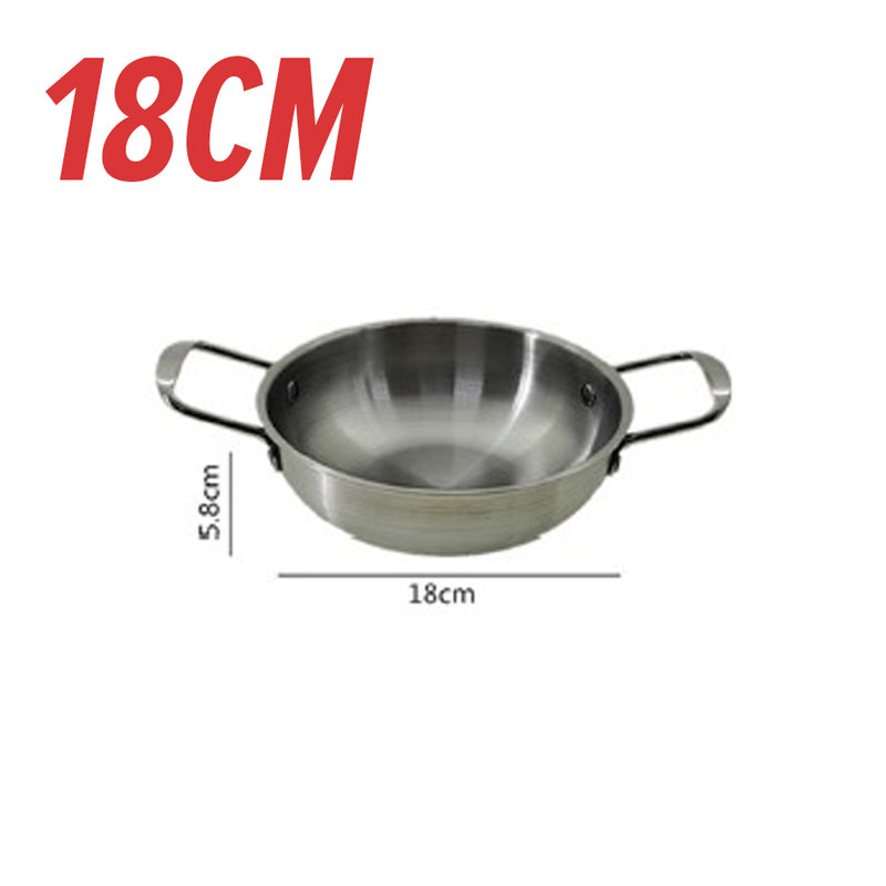 idrop [ 20~30CM ] Gold/Silver Hong Kong Style Stainless Steel Griddle Pan / Kuali Periuk Keluli Tahan Karat Emas & Perak / 金银港式不锈钢煎锅