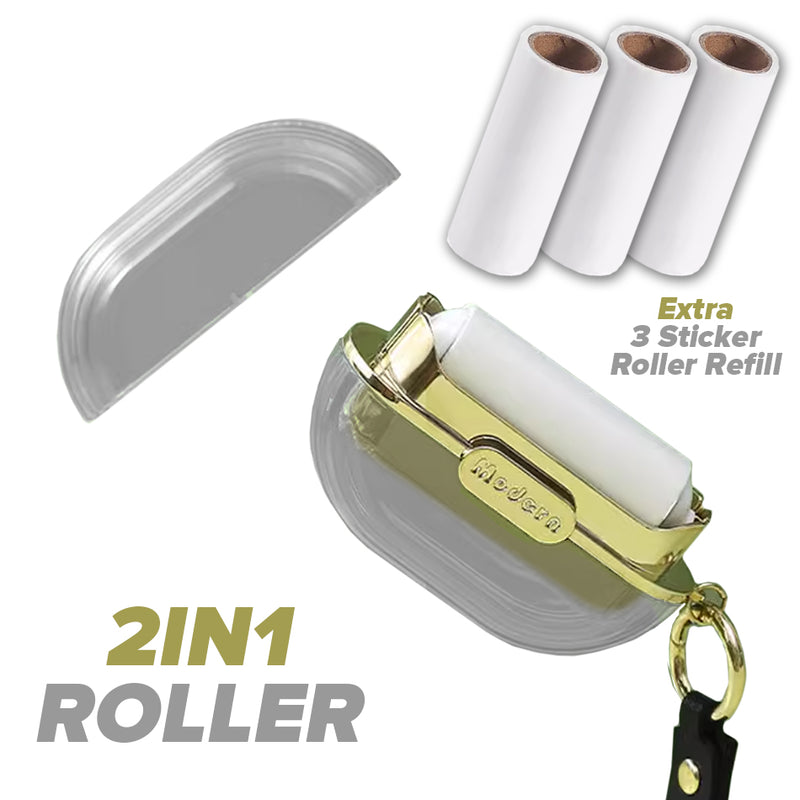 idrop [ 2 IN 1 ] Portable Hair Sticker Roller & Polyester Wire Brush with Refill Roller  / Penggelek Pelekat Rambut & Berus Polyester Mudah Alih / 太空舱双头粘毛器(细毛刷+粘毛器)