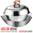idrop Cooking Wok Double Ear Stainless Steel 304 40CM~60CM / Periuk Masak Keluli Tahan Karat 304 / 40CM-60CM不锈钢双耳砂光炒锅