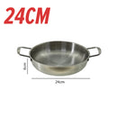 idrop [ 20~30CM ] Gold/Silver Hong Kong Style Stainless Steel Griddle Pan / Kuali Periuk Keluli Tahan Karat Emas & Perak / 金银港式不锈钢煎锅