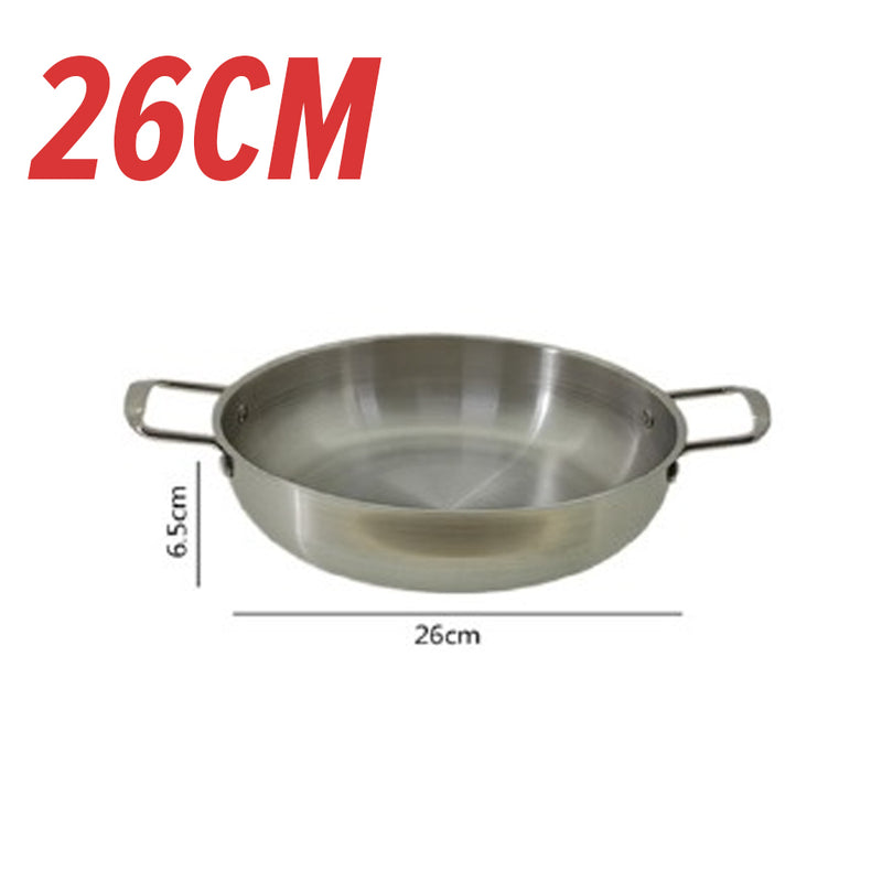 idrop [ 20~30CM ] Gold/Silver Hong Kong Style Stainless Steel Griddle Pan / Kuali Periuk Keluli Tahan Karat Emas & Perak / 金银港式不锈钢煎锅