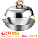 idrop Cooking Wok Double Ear Stainless Steel 304 40CM~60CM / Periuk Masak Keluli Tahan Karat 304 / 40CM-60CM不锈钢双耳砂光炒锅