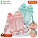 idrop 1600ml 2 IN 1 Double Bottle Drinking Flask Dual Water Cup / Botol Minuman Dua Dalam Satu / 1600ml 二合一双瓶饮水瓶双水杯