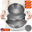 idrop [ 28CM / 32CM / 36CM ] Nonstick Stainless Steel Honeycomb Cooking Wok / Periuk Masak Keluli Tahan Karat Honeycomb / 不锈钢双耳蜂窝炒锅