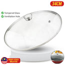 idrop [ 34CM ] Tempered Glass Frying Pan Lid Cover / Penutup Periuk Masak / 钢化玻璃煎锅盖