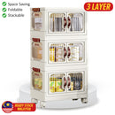 idrop [ 3 LAYER ] Folding Storage Cabinet Box with Wheels / Kotak Penyimpanan Barang Mudah Lipat / 43.5CM面宽3层折叠收纳柜(配4个轮)