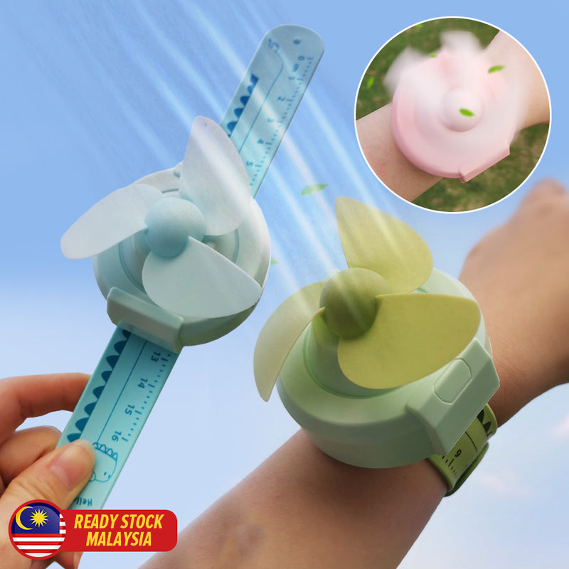 idrop Small Watch USB Mini Fan / Kipas USB Jam Lengan / 啪啪带卡通手表风扇